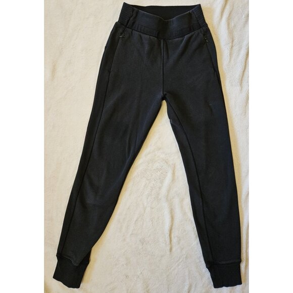 Lululemon Womens thick sweatpants joggers Black Double Pocket Size 2 Read* - Picture 1 of 13